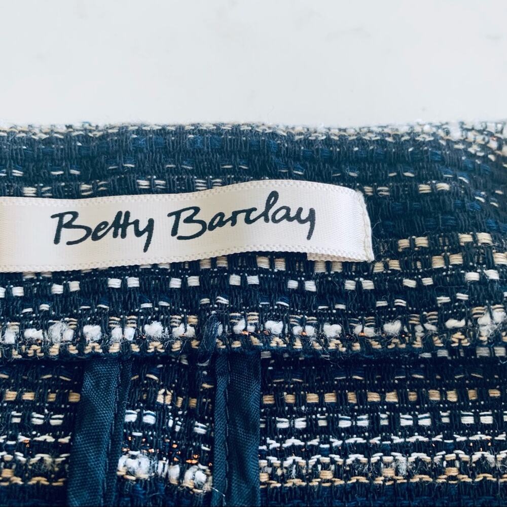Betty Barclay black brown metallic tweed striped fitted jacket blazer size 10 - Picture 4 of 10